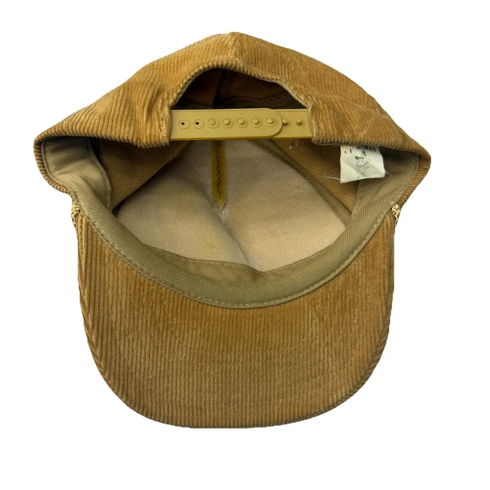 Vintage A.F. Moran 90's Pheasant Peacock Hunting Khaki Corduroy Snapback Rop Hat